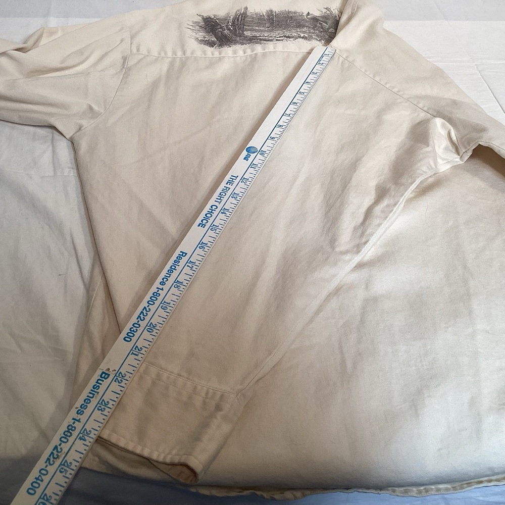 Terry Redlin Graphic Deer Scene Cream Button Down Shirt Men’s Size Large by LAL - Picture 13 of 14
